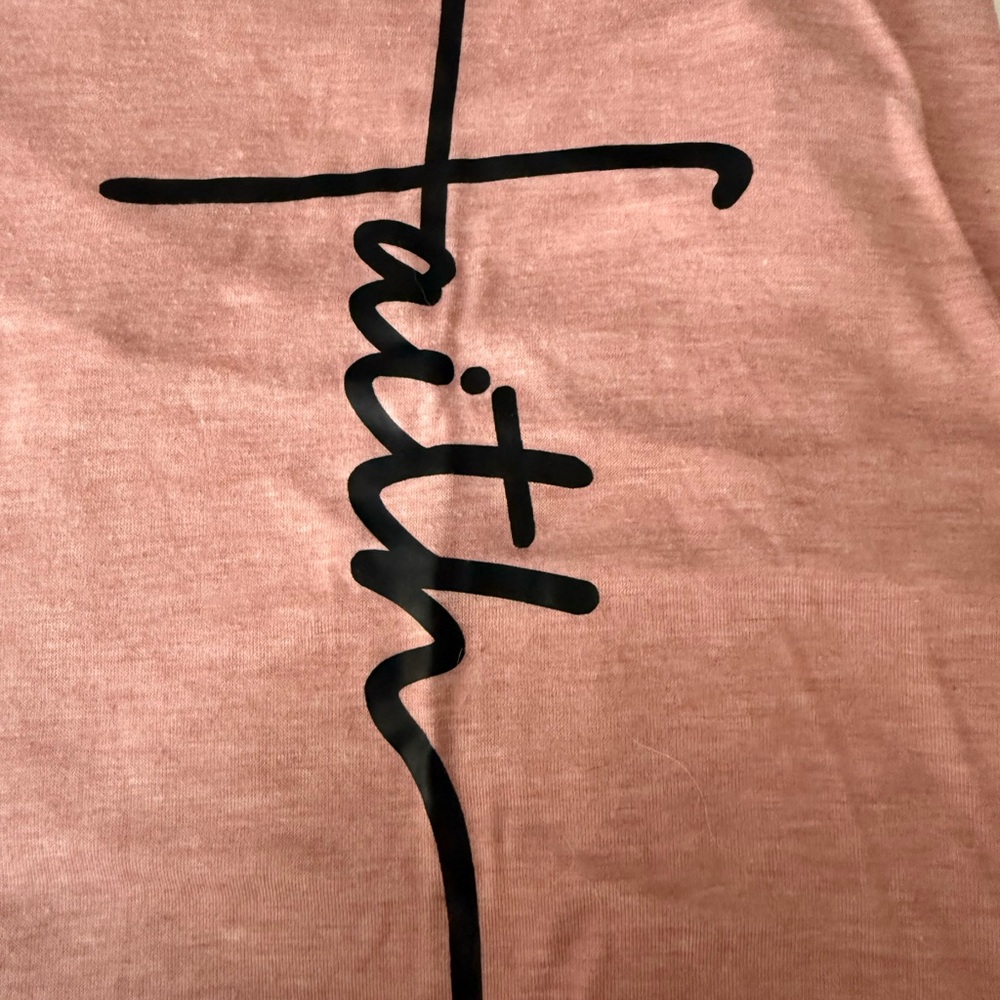Women’s Rose Pink Faith Graphic Sleeveless Shirt - Picture 3 of 4
